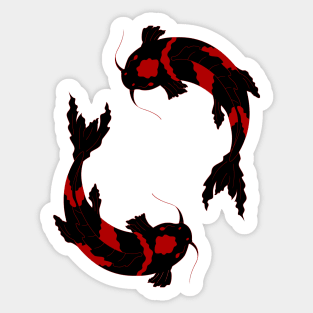 Koi fishes Ying-Yang Sticker